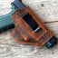 Genuine Leather Gun Holster Handmade Hunting IWB Holster Bag , FN 509 9mm Pocket Holster flower brown - JJNUSA®