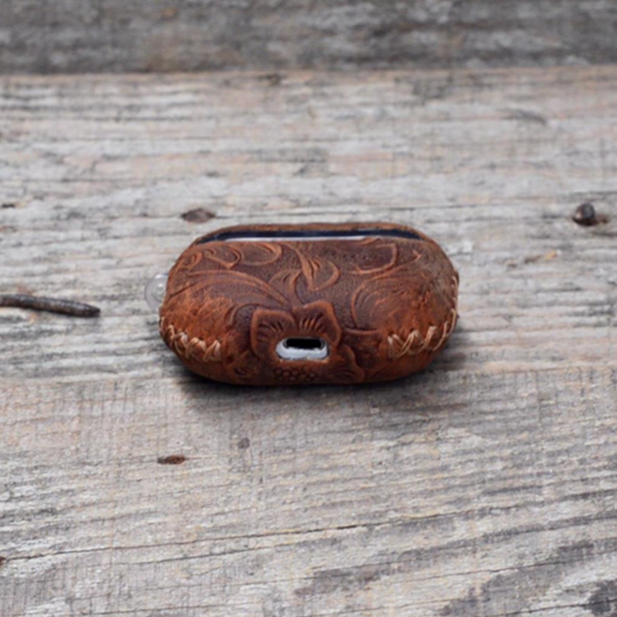 JJNUSA Genuine Leather Distressed  Leather for AirPods Pro 1 2 3 2021 Full Leather Case