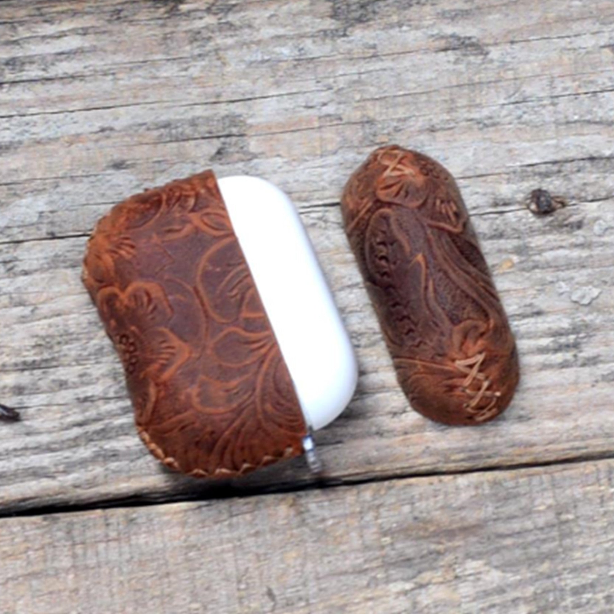 JJNUSA Genuine Leather Distressed  Leather for AirPods Pro 1 2 3 2021 Full Leather Case