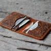 JJNUSAPersonalized Minimalist Bifold Wallet Men's  Card Holder Distressed Leather Wallet Brown - JJNUSA
