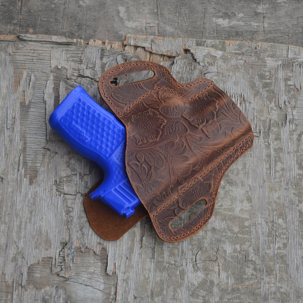 Genuine Leather Gun Holster Sig Sauer P365 Leather Gun Holster OWB  G43 Smith & Wesson Bodyguard 2.0  Fits Most 9mm  Large .380 Guns