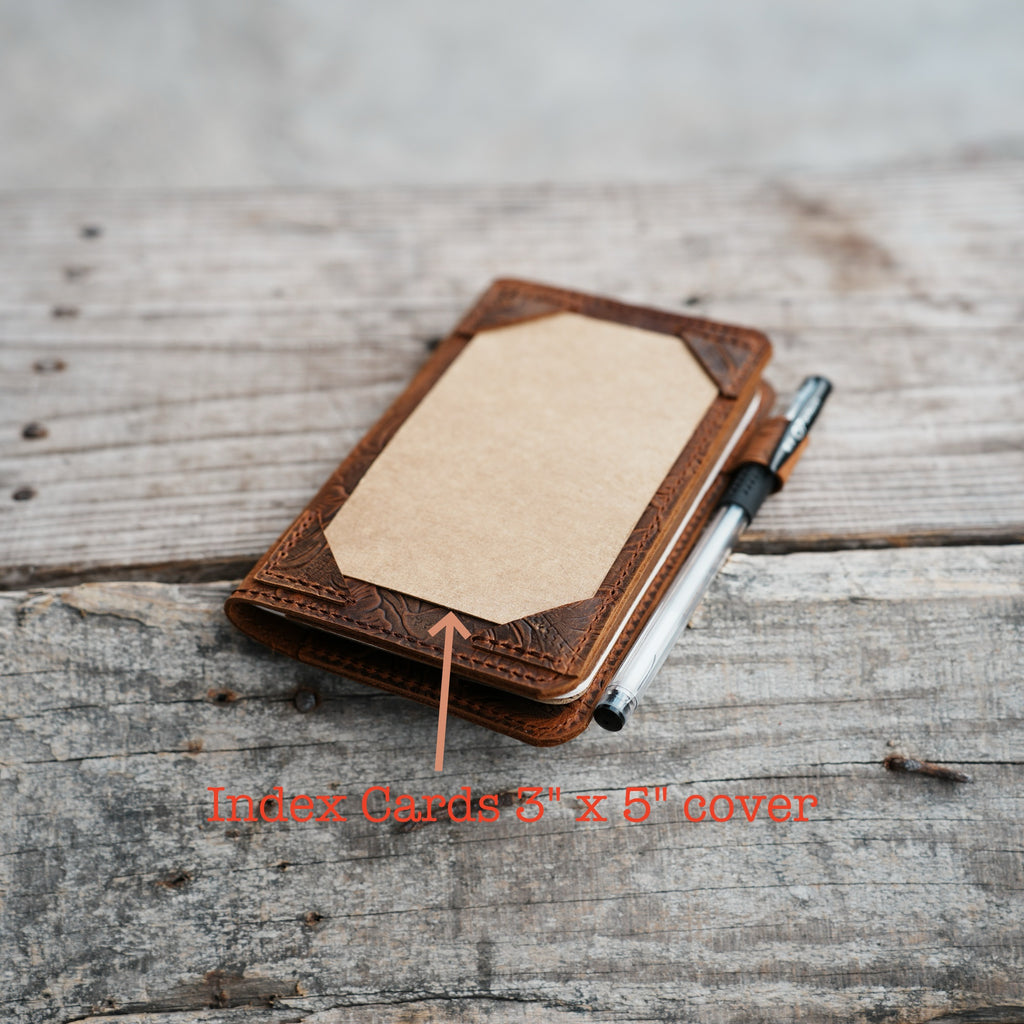 Distressed Genuine leather travel  index cards 3 x 5 cards  cover for field notes notebook leather cover notepad  Leather Journal Notebook - JJNUSA®