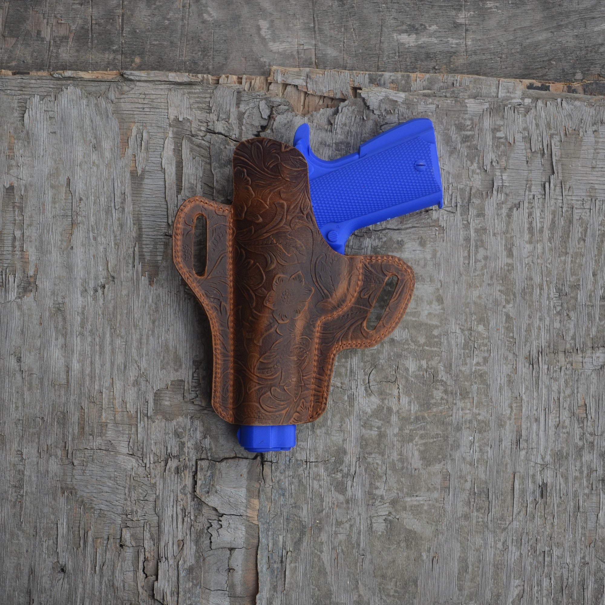 Genuine Leather Gun Holster Leather Hunting Gun Holster OWB Fits Most Colt 1911  Style 9mm .40 .45 With 4  4.25  5  Barrel Length