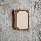 Distressed Genuine leather travel  index cards   cover   for  3x5 cards  passport  notebook cahie vintage refillable notepad with pen holder