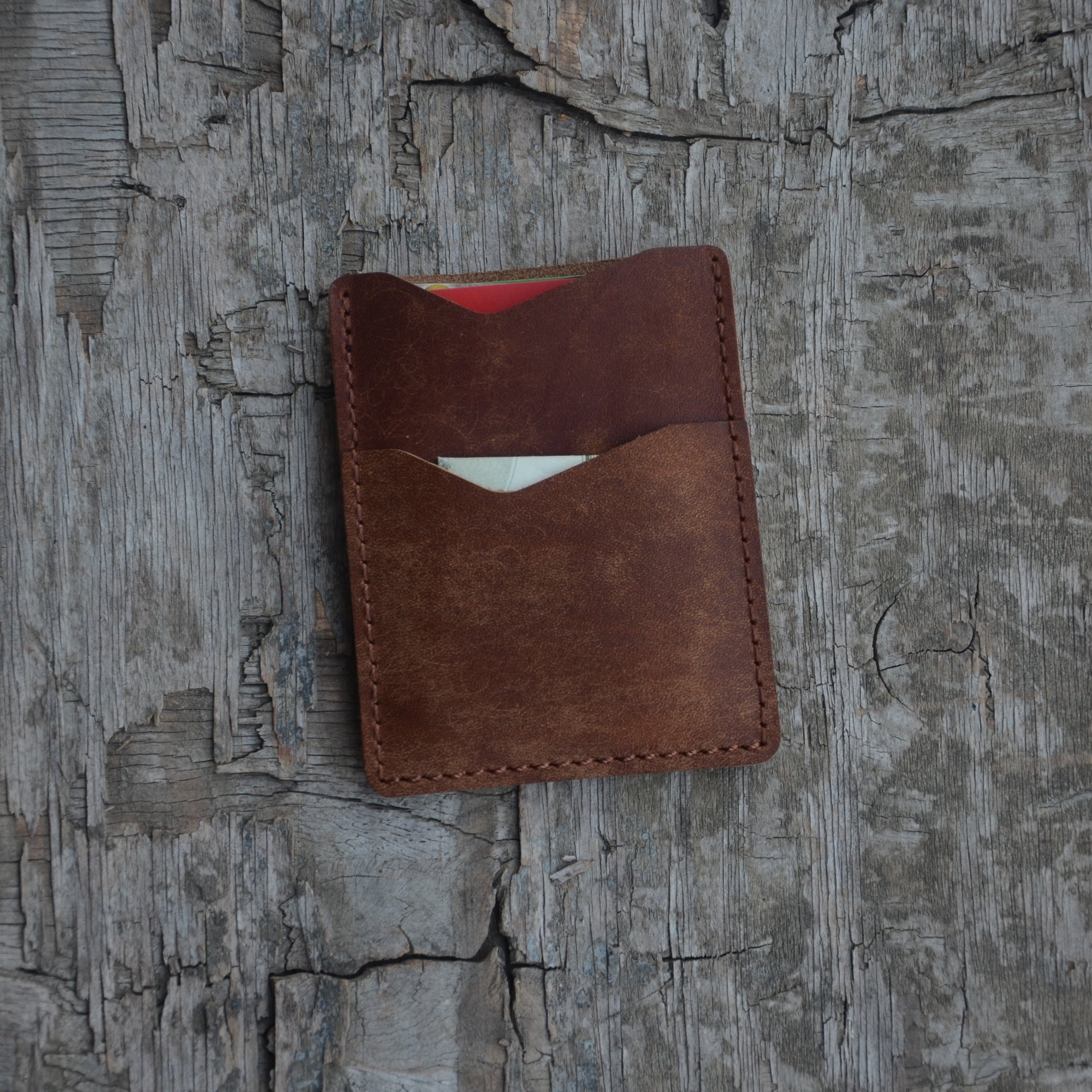 personalized Slim Genuine Leather Card Holder , Men's Minimalist Card Holder Distressed Leather Wallet  Leather Card Holder for him