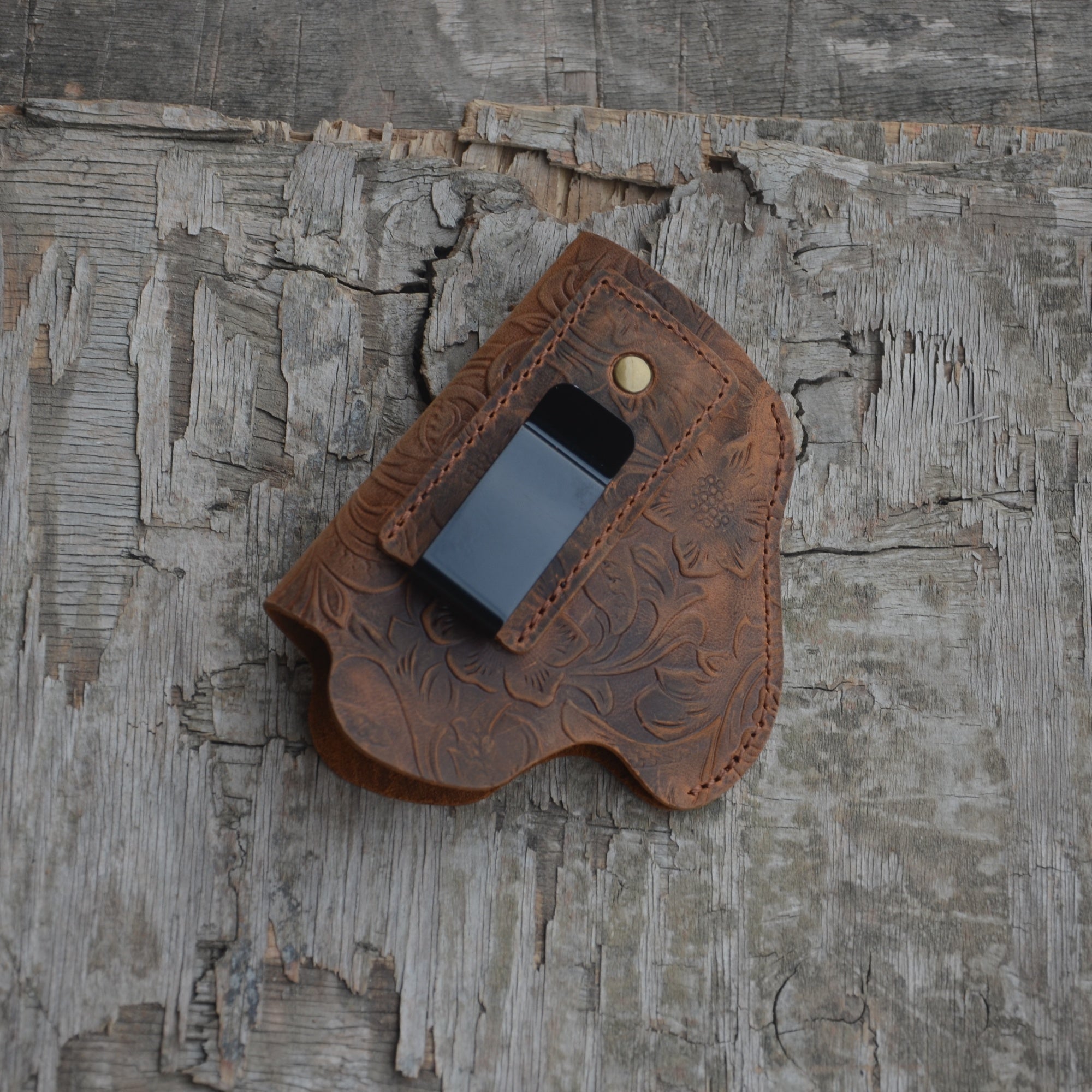 Genuine Leather Gun Holster Smith and Wesson M&P  380 Shield EZ  Leather Gun Holster IWB holster