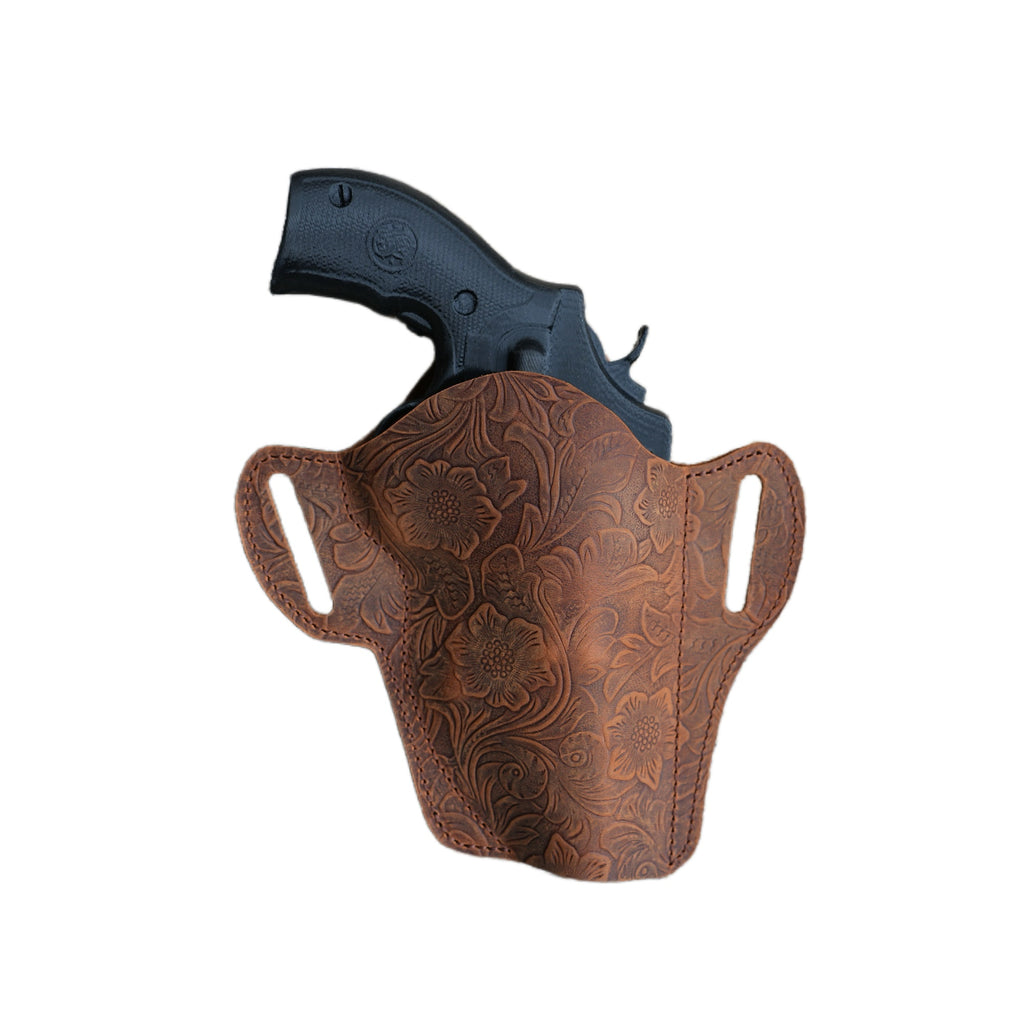 Genuine Leather Gun Revolver Holster Owb For Z Frame  Fits Taurus Judge 2-1/2''  Fits S&W Governor, Taurus Judge 2.5  Taurus Public Defender