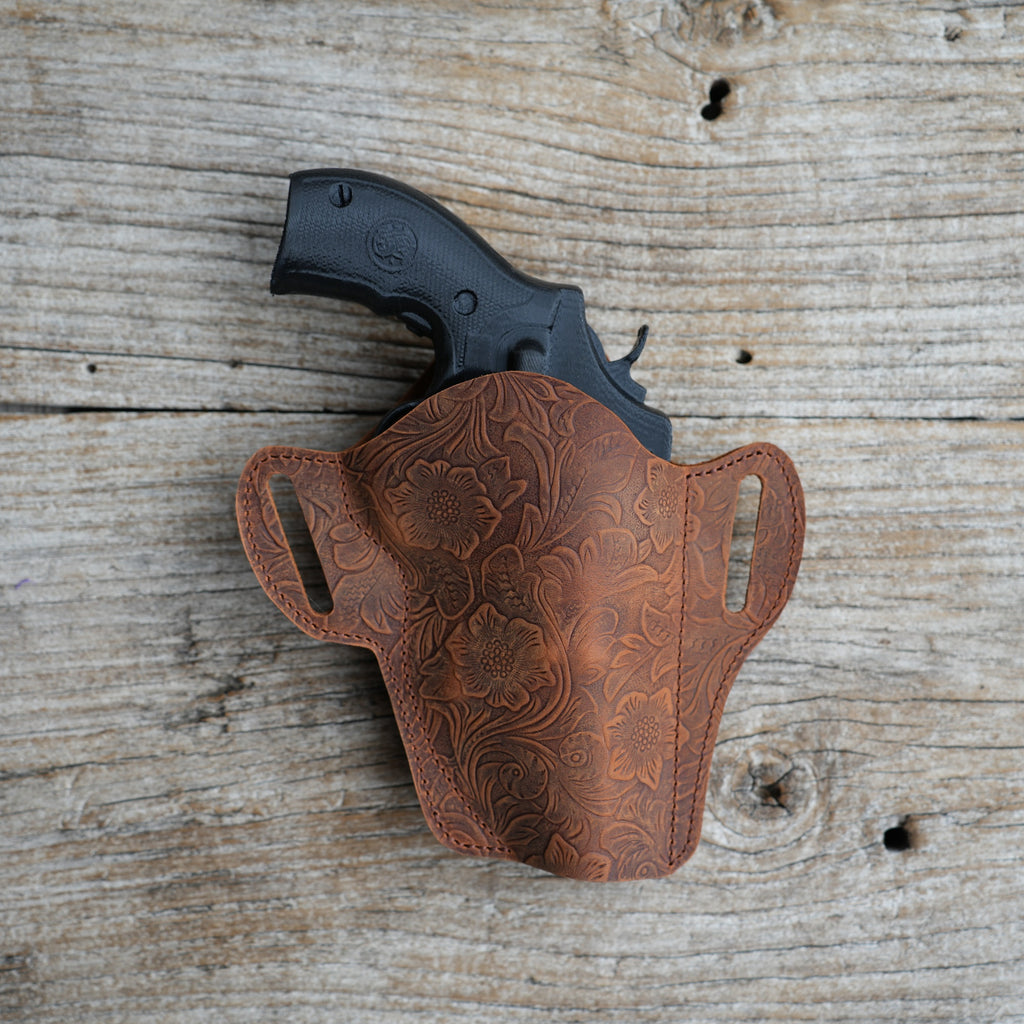 Genuine Leather Gun Revolver Holster Owb For Z Frame  Fits Taurus Judge 2-1/2''  Fits S&W Governor, Taurus Judge 2.5  Taurus Public Defender