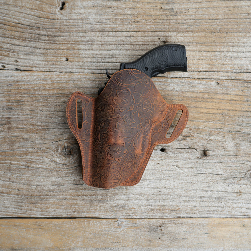 Genuine Leather Gun Revolver Holster Owb For Z Frame  Fits Taurus Judge 2-1/2''  Fits S&W Governor, Taurus Judge 2.5  Taurus Public Defender