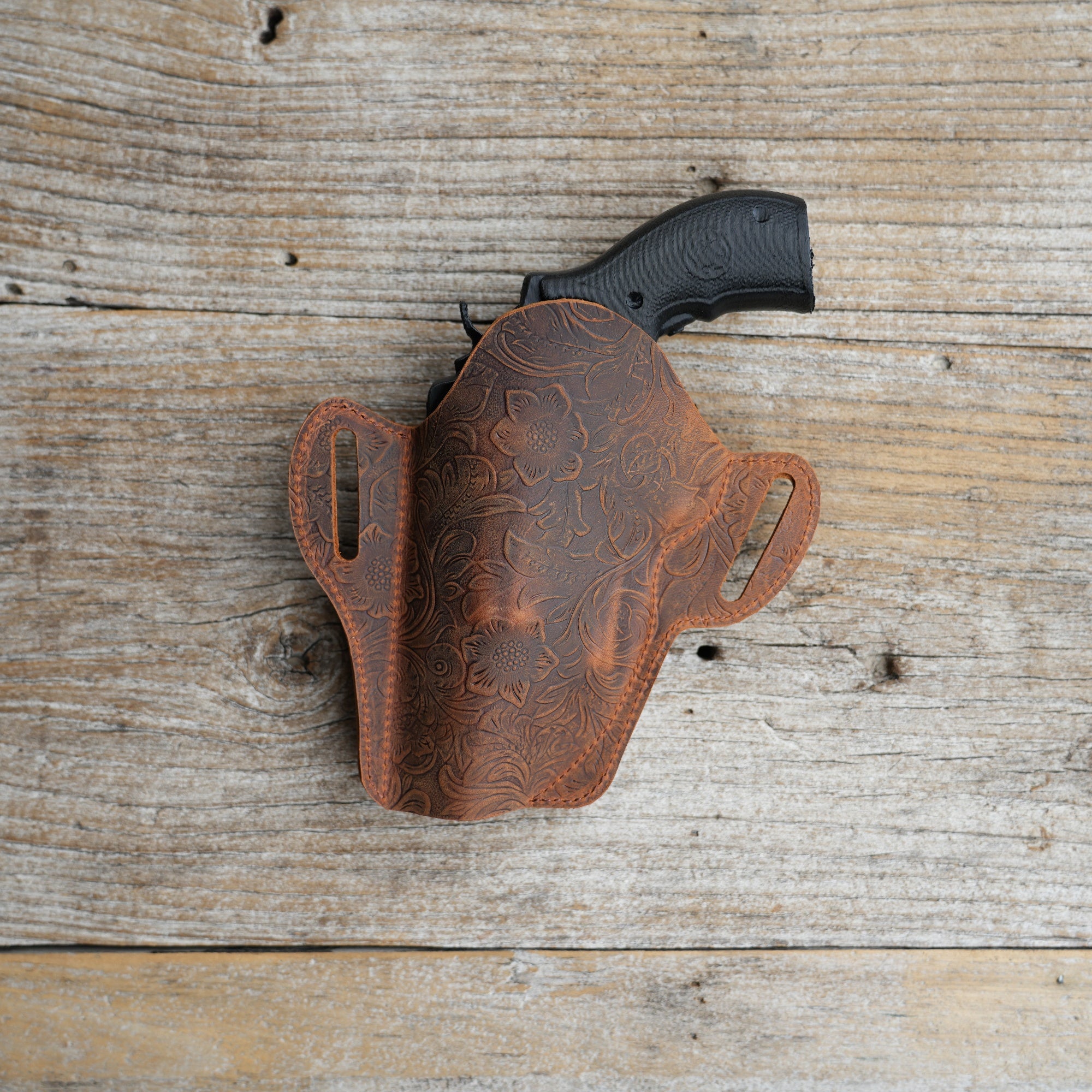 Genuine Leather Gun Revolver Holster Owb For Z Frame  Fits Taurus Judge 2-1/2''  Fits S&W Governor, Taurus Judge 2.5  Taurus Public Defender