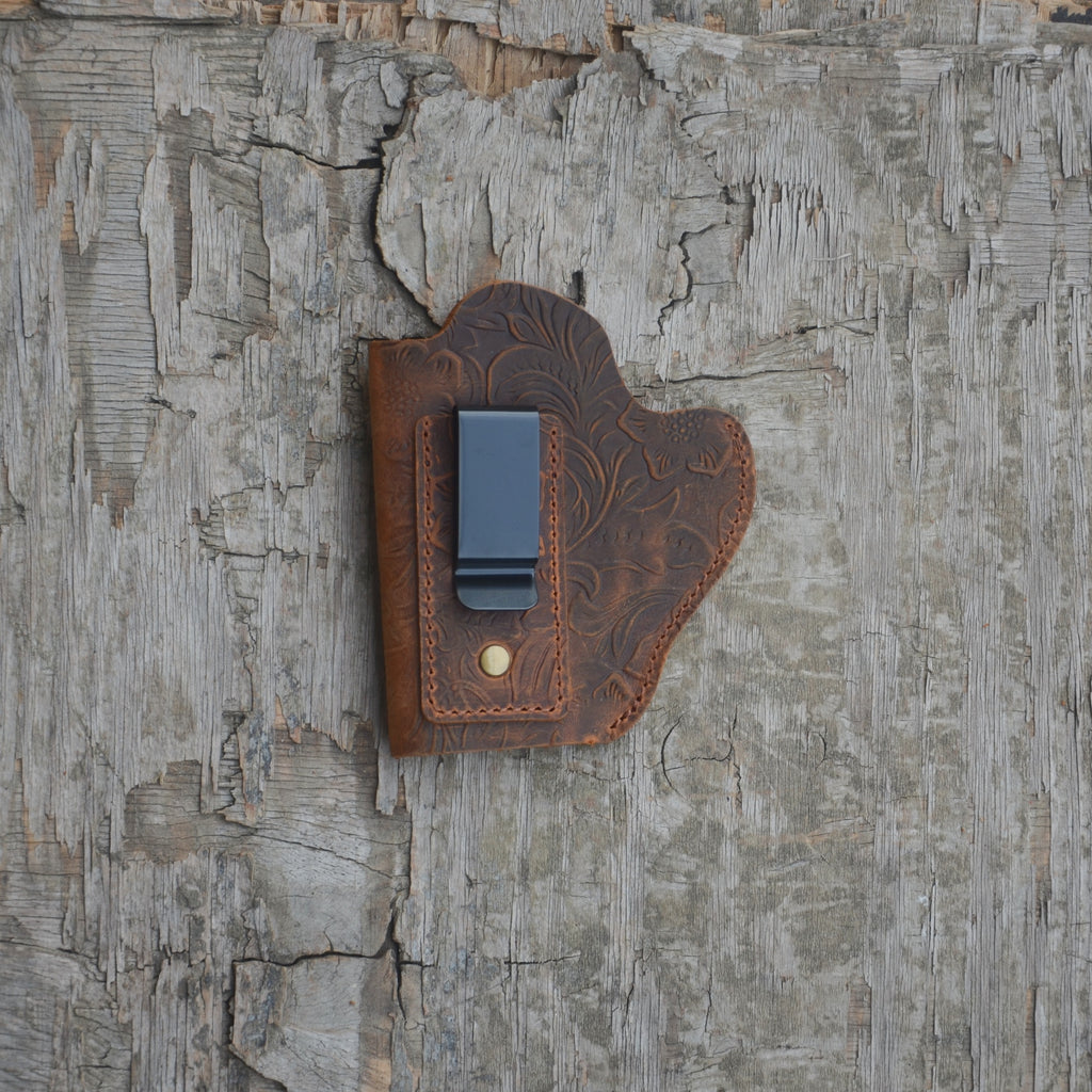 Genuine Leather Gun Holster Smith and Wesson M&P  380 Shield EZ  Leather Gun Holster IWB holster