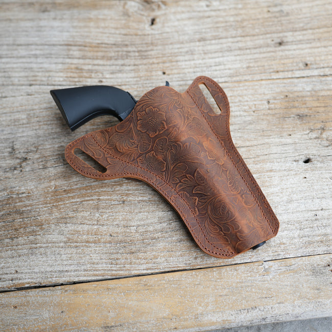 Genuine Leather Gun revolver Belt Owb  Holster For Smith & Wesson Model 686 586 PLUS Colt Python  L Frame Holster 2.5 “ 3” 4“ 4.25  5  6  7 Hover Image