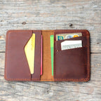 personalized Minimalist Bifold Wallet, Men's Minimalist Card Holder Distressed Leather Wallet  |  Bifold Leather Wallet