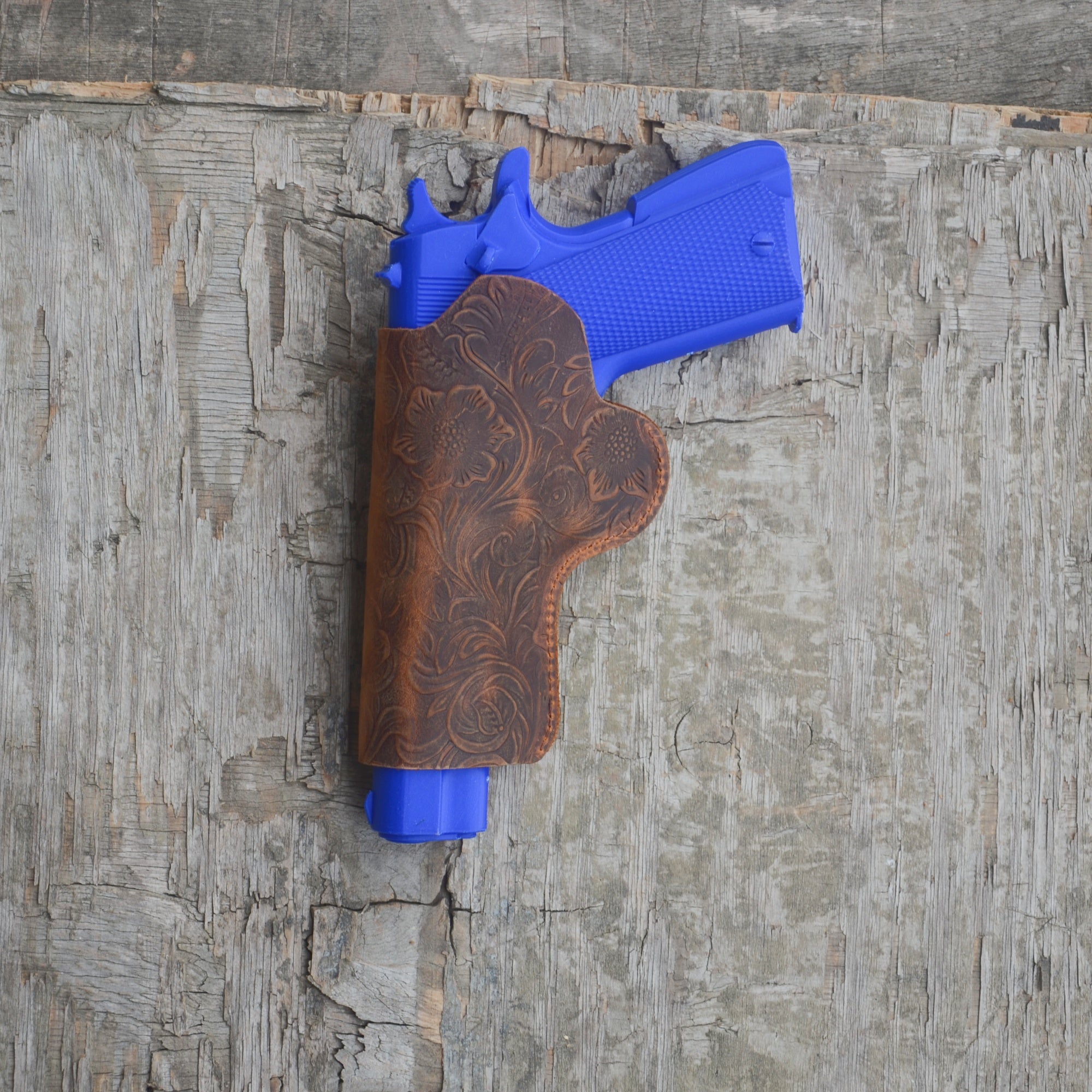 Genuine Leather Gun Holster Leather Hunting  IWB, OWB Fits Most Kimber Micro 9mm Holster Style 9mm .40 .45 With 4  4.25  5  Barrel Length