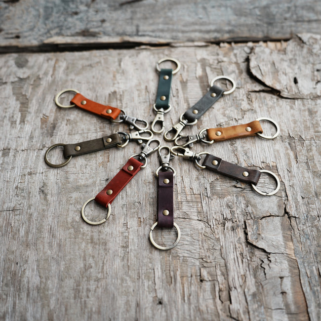 Leather key chain  leather keyring , leather key fob  key clip  Keychain Leather Men's Simple  ClipKeychain, car  Leather  for Gifts Hover Image