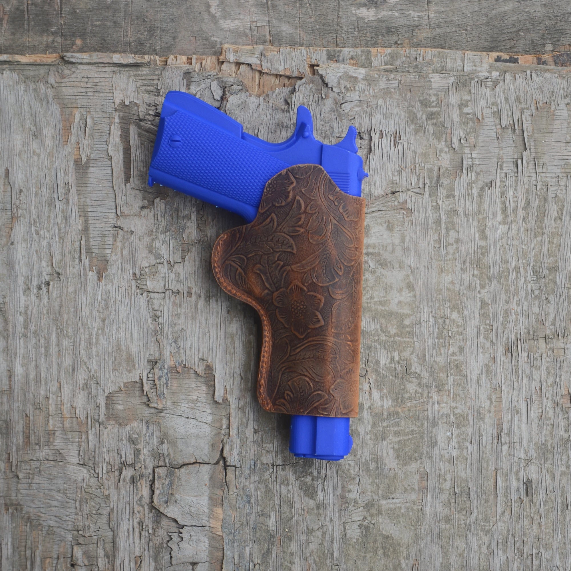 Genuine Leather Gun Holster Leather Hunting  IWB, OWB Fits Most Kimber Micro 9mm Holster Style 9mm .40 .45 With 4  4.25  5  Barrel Length