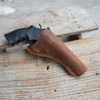 Genuine Leather Gun revolver Belt Owb  Holster For Smith & Wesson Model 686 586 PLUS Colt Python  L Frame Holster 2.5 “ 3” 4“ 4.25  5  6  7 (Copy)