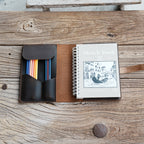 Leather Sketchbook Cover, Leather Artist Sketch Pad Cover for 5.5 x8.5 ,  Refillable leather sketchbook  Holder , Gift for Painter