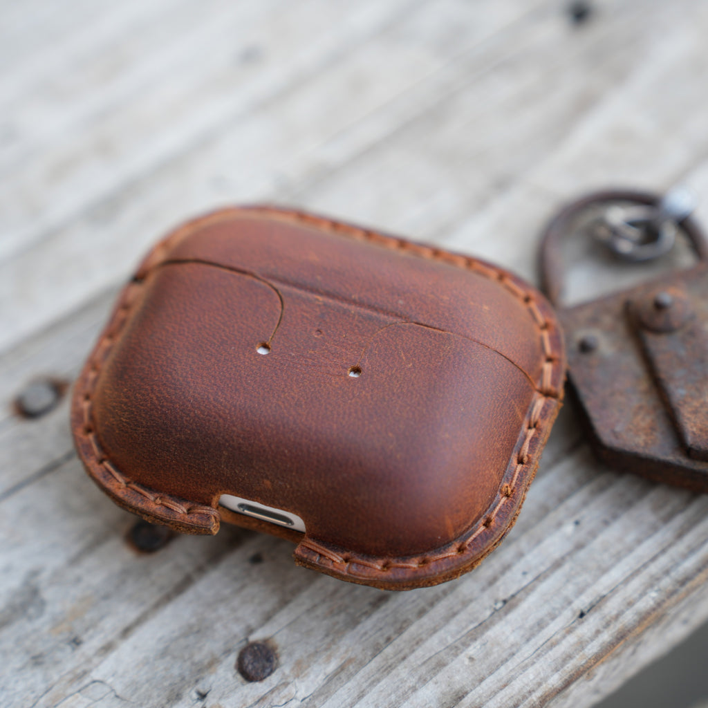 Genuine Leather Distressed Leather for AirPods Pro 3  2 1 Full Leather Case  Bluetooth wireless headphone case  MagSafe Compatible