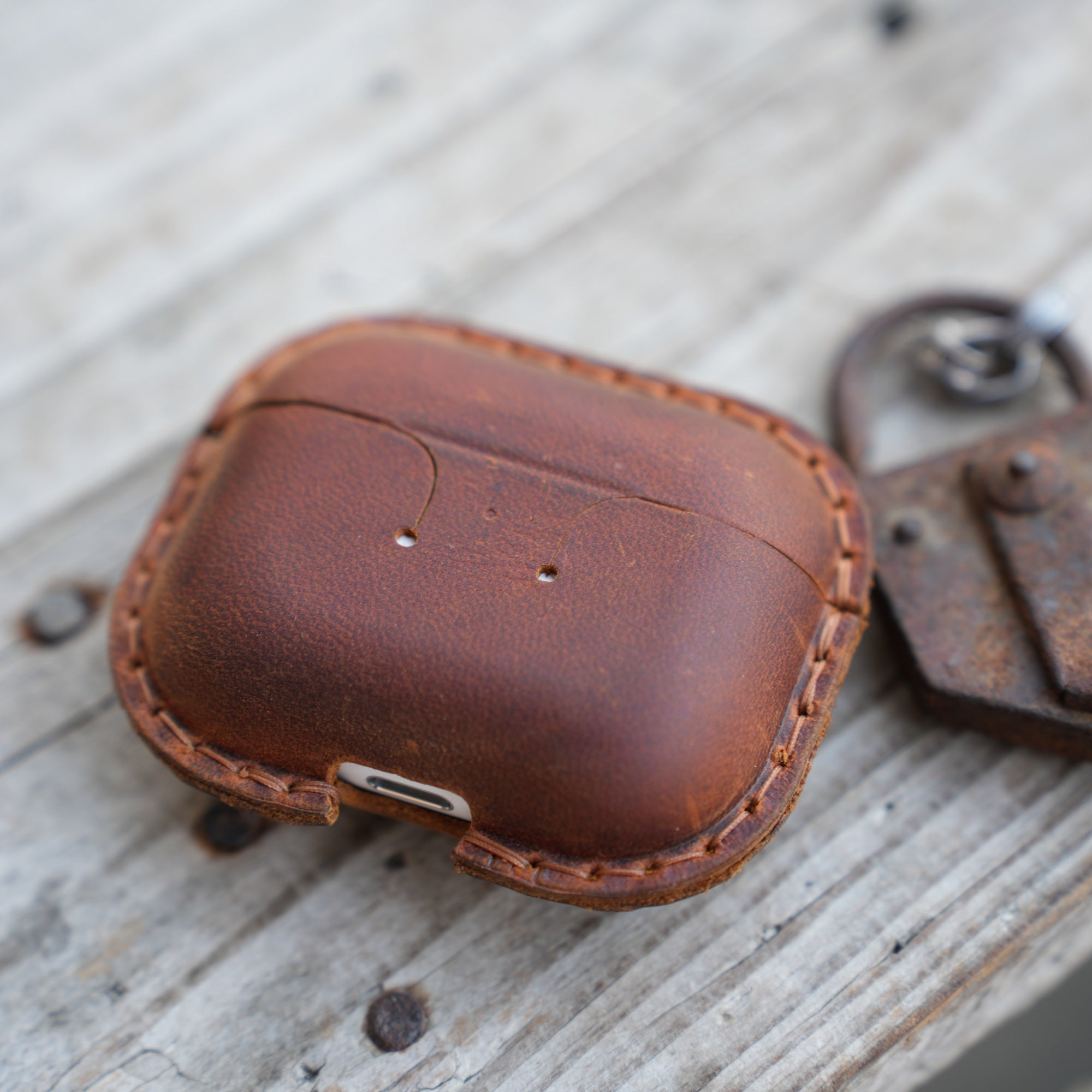 Genuine Leather Distressed Leather for AirPods Pro 3  2 1 Full Leather Case  Bluetooth wireless headphone case  MagSafe Compatible