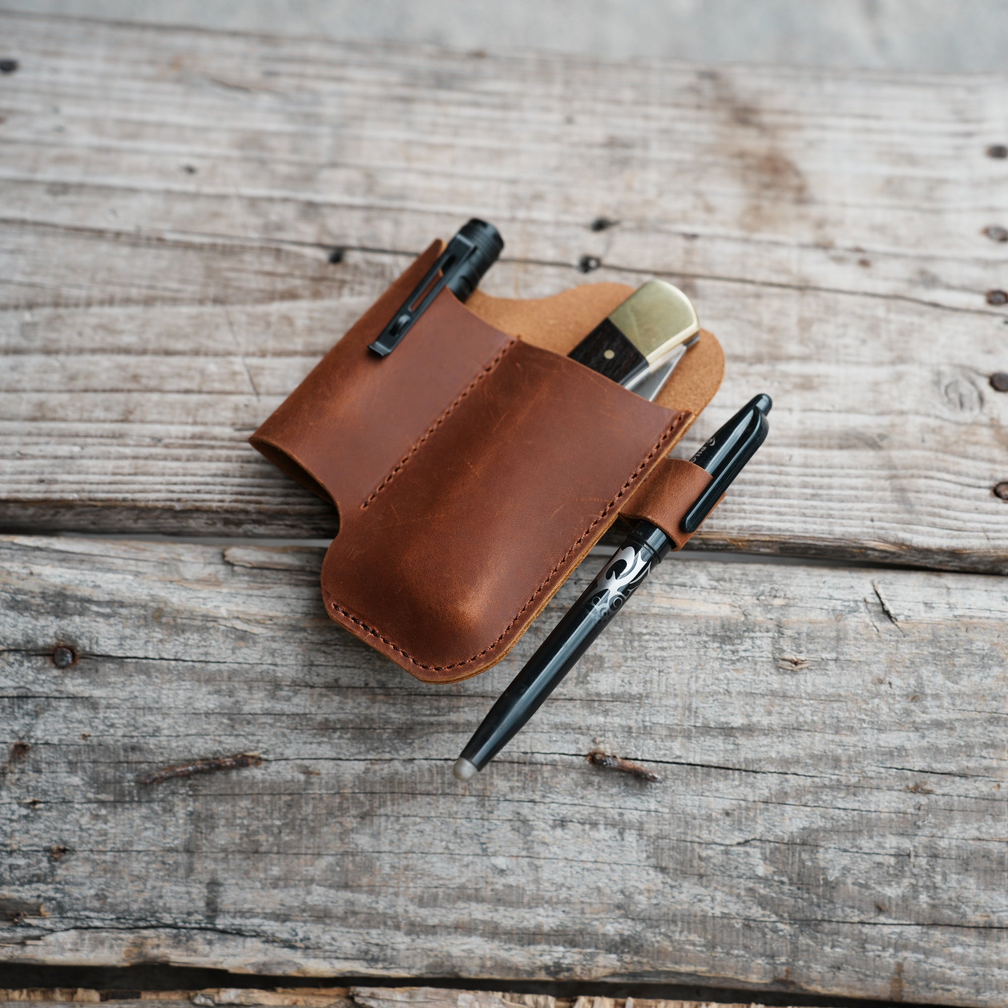 Leather Knives Sheath Holster for  Leatherman Wave + plus EDC Flashlight Holder,Skeletool Free p4 P2  Rebar, Wingman, Sidekick, Surge Signal