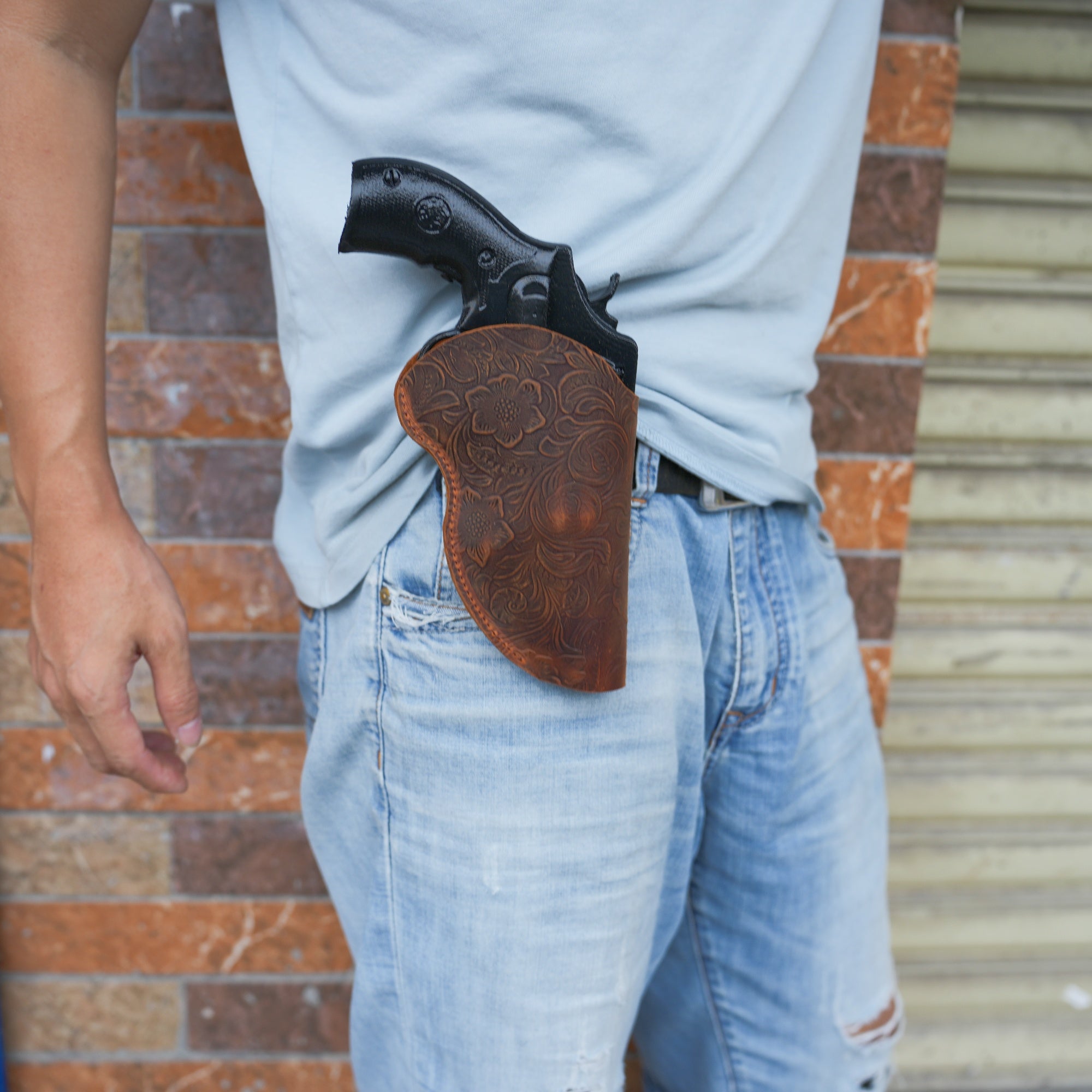 Leather IWB Holster, Fits Revolvers 38 Special -   Ruger Sp 101 3”  barrel  Taurus 856 Draw Leather Holster with 3 inch barrel Holsters Guns
