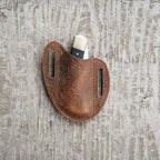 Leather Folding Knife Sheath for 4 - 5  inch Pocket , Leather Knives , Leather Holster Holder for buck 110 112 Pouch spyderco military 2