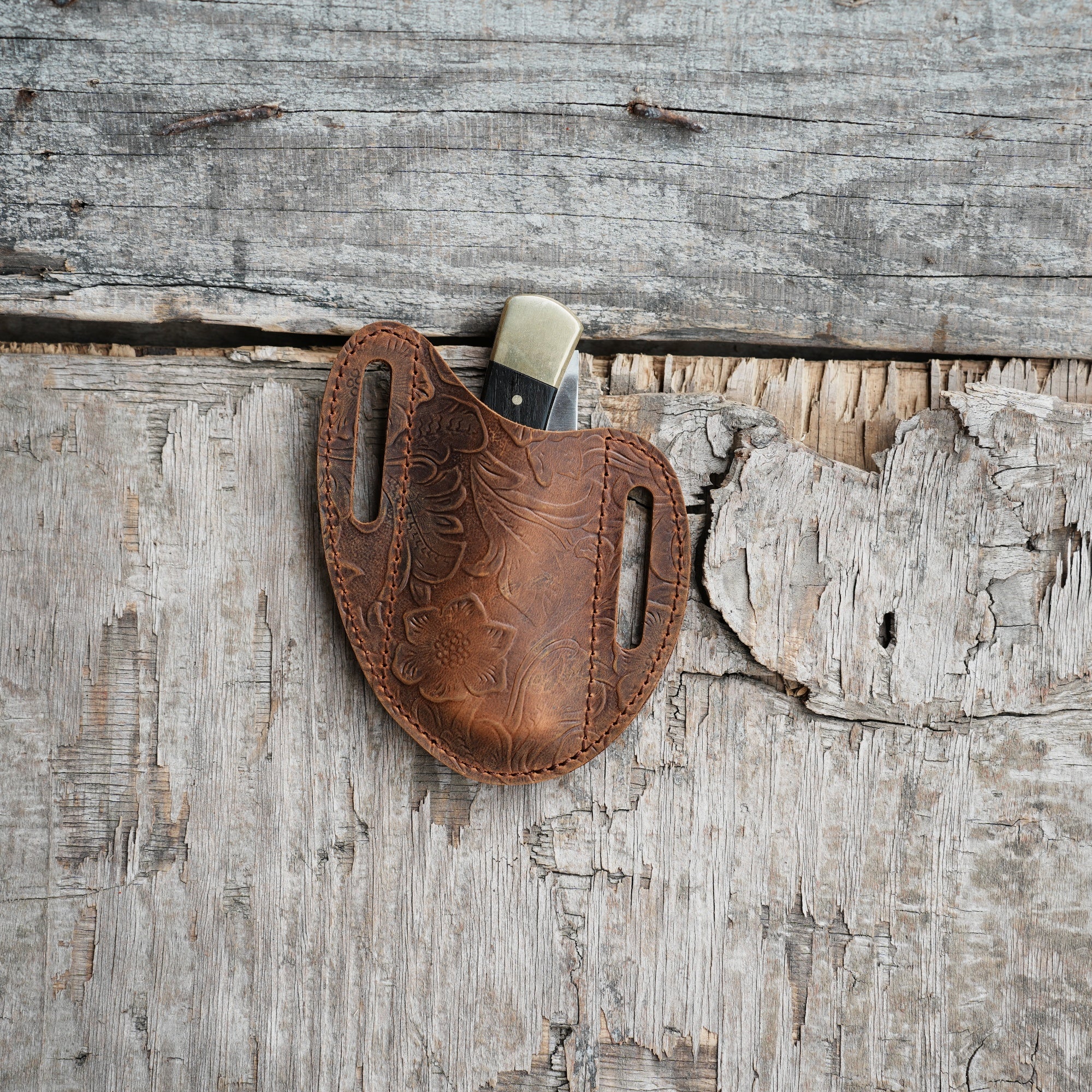 Leather Folding Knife Sheath for 4 - 5  inch Pocket , Leather Knives , Leather Holster Holder for buck 110 112 Pouch spyderco military 2