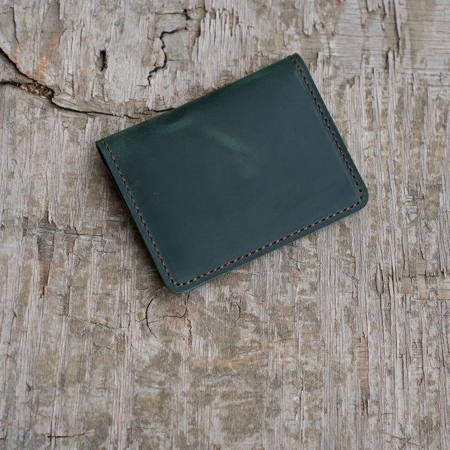 JJNUSA Bifold Wallet, Men's Minimalist Card Holder Distressed Leather Wallet  Green Main Image