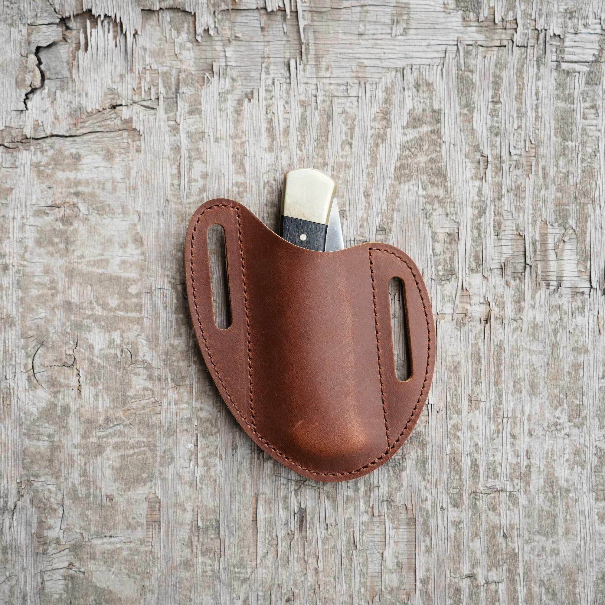 Leather Folding Knife Sheath for 4 - 5  inch Pocket , Leather Knives , Leather Holster Holder for buck 110 112 Pouch spyderco military 2