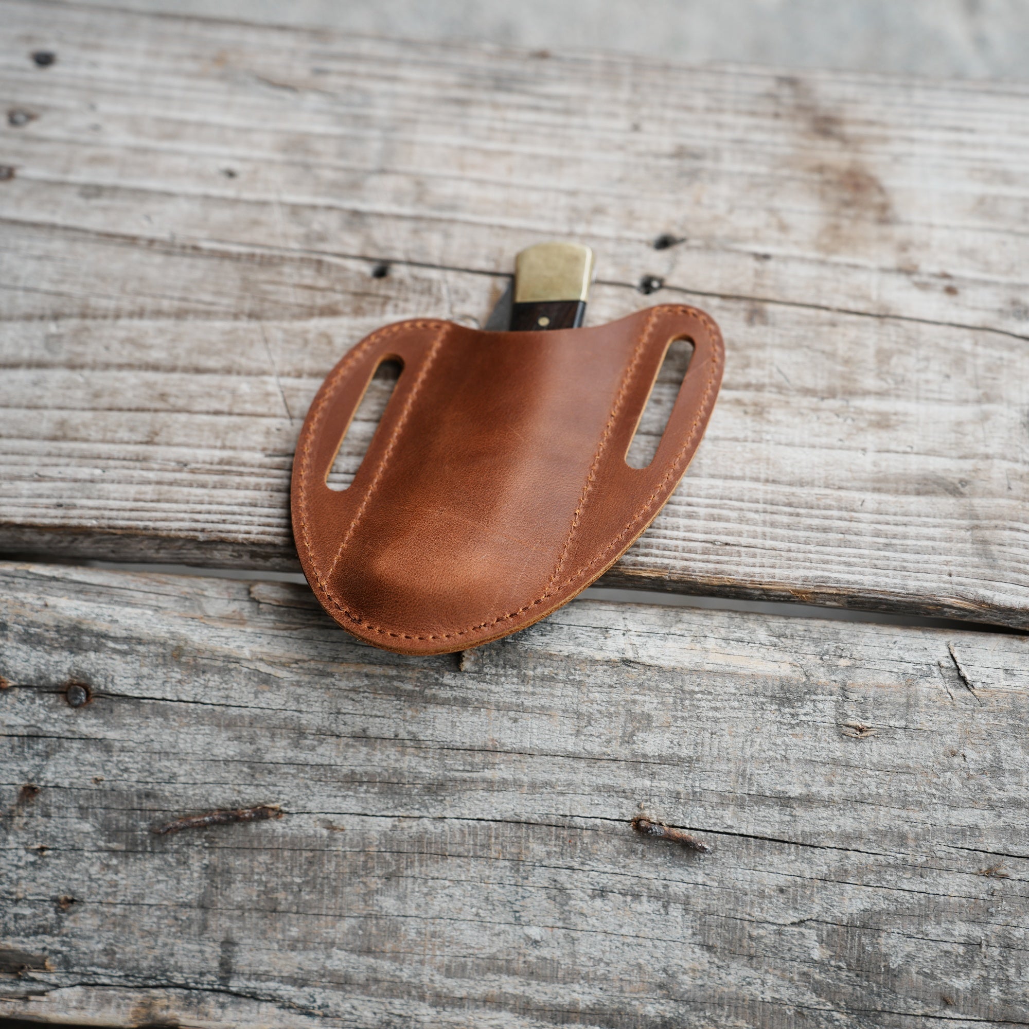 Leather Folding Knife Sheath for 4 - 5  inch Pocket , Leather Knives , Leather Holster Holder for buck 110 112 Pouch spyderco military 2