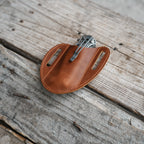 Leather Folding Knife Sheath for 4 - 5  inch Pocket , Leather Knives , Leather Holster Holder for buck 110 112 Pouch spyderco military 2