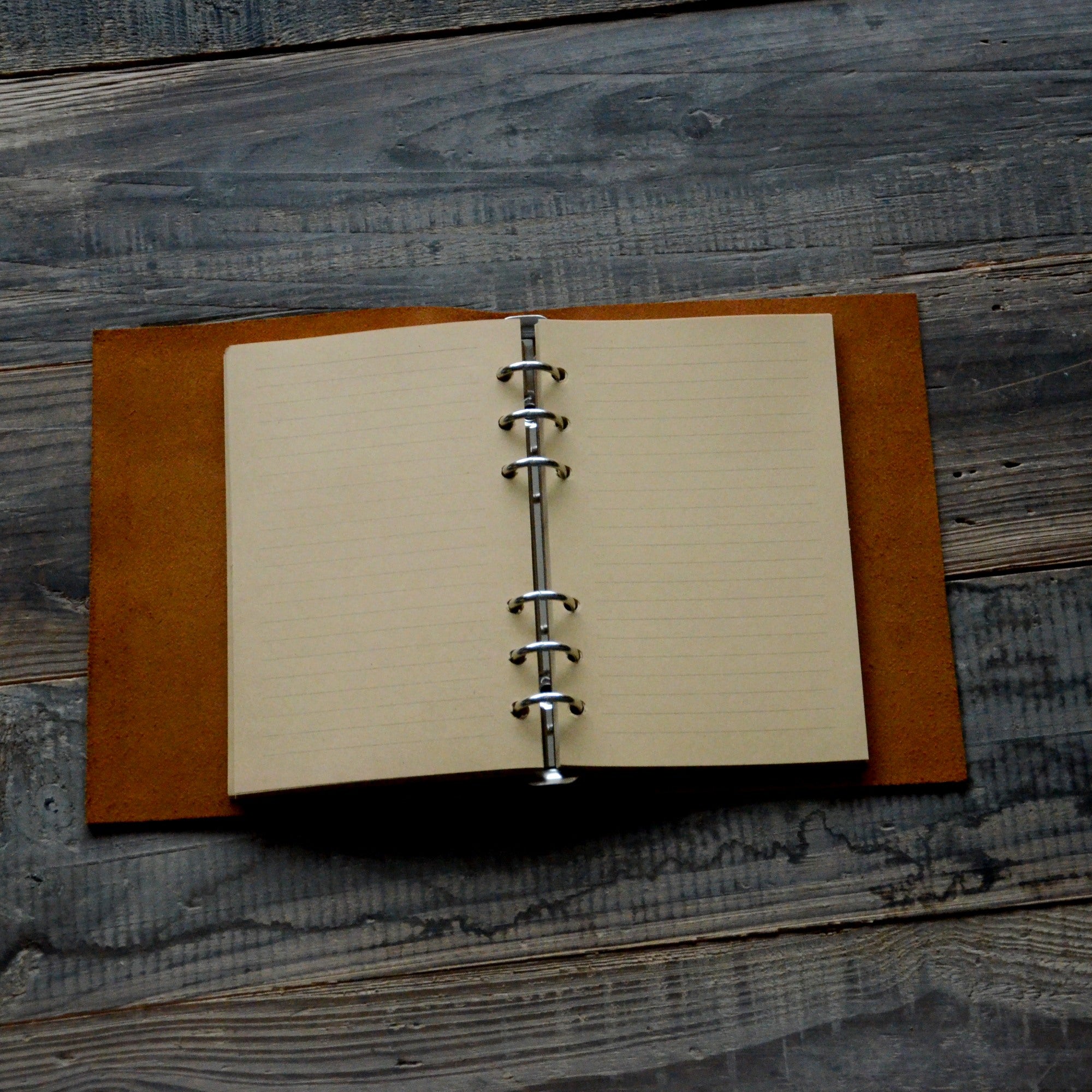 Personalized Simple A5 leather ring binder notebook cover filofax A5  Diary Cover A6  Leather  distressed leather refillable refill journal