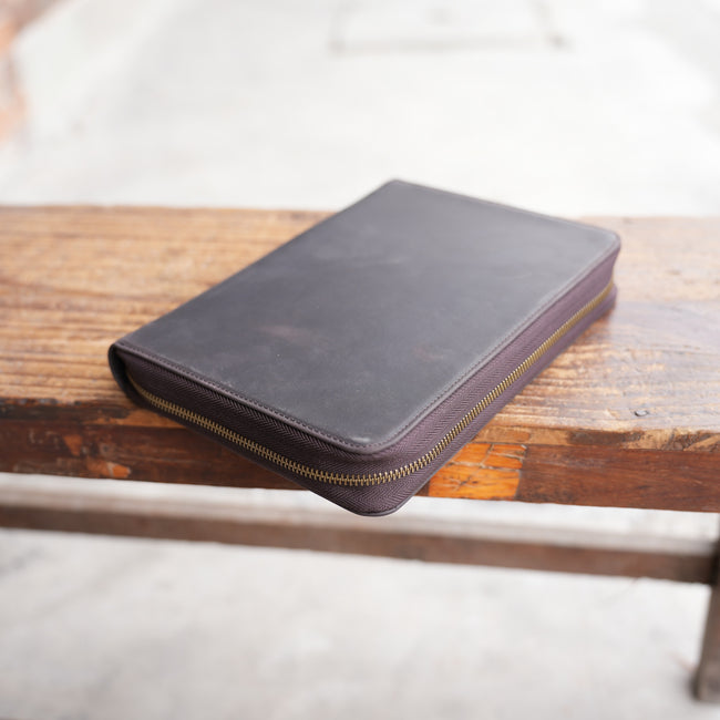 JJNUSA Leather Sketchbook Zipper Cover Artist Sketch Pad Cover for 5.5" x 8.5" / Top Spiral Mini Sketchbook, Drawing Book and Pencil Holder Case, Travel Journal Notebook Portfolio A5 Hover Image