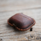 Genuine Leather Distressed Leather for AirPods Pro 3  2 1 Full Leather Case  Bluetooth wireless headphone case  MagSafe Compatible