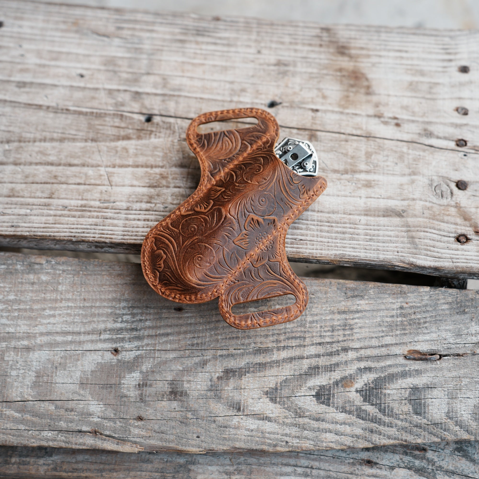 Leather Folding Knife Sheath for 4 - 5  inch Knives Pocket , Leather Knives Holder  Holster , EDC Leather for spyderco military 2 Pouch