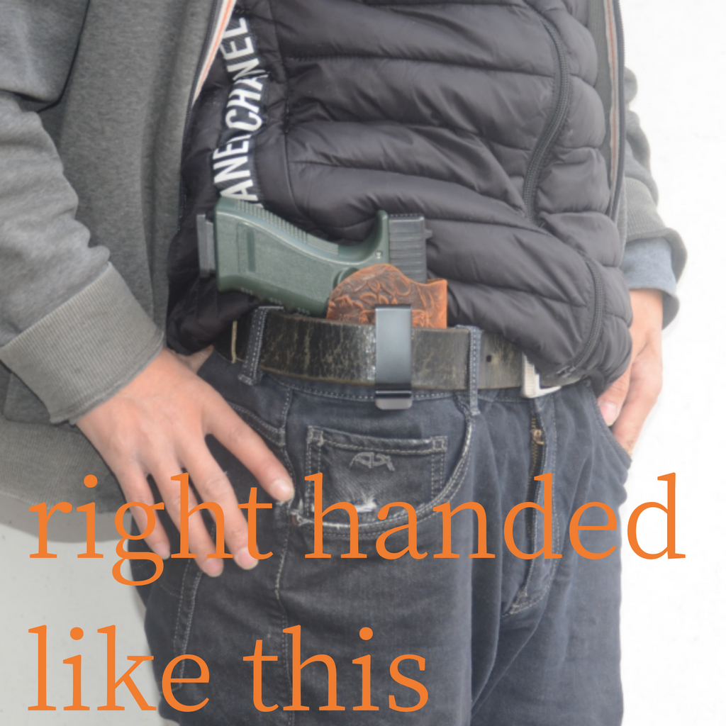 Genuine Leather Gun Holster Handmade Hunting IWB Holster Bag , Hk USP 9mm (P8)    Pocket Holster Springfield Hellcat and Shield flower brown