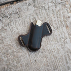 Leather Folding Knife Sheath for 4 - 5  inch Knives Pocket , Leather Knives Holder  Holster , EDC Leather for spyderco military 2 Pouch