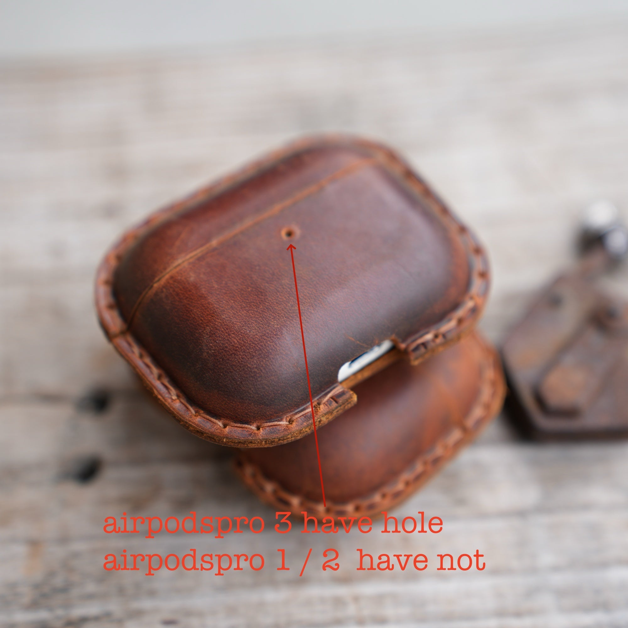 Genuine Leather Distressed Leather for AirPods Pro 3  2 1 Full Leather Case  Bluetooth wireless headphone case  MagSafe Compatible - JJNUSA®