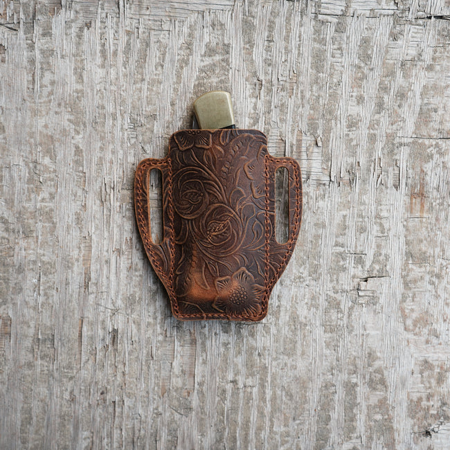 Leather Sheath Folding Knife  for 4 - 5  inch Knives Pocket , Leather Knives Holder, Leather Holster, EDC Leather for buck 110 Pouch Hover Image