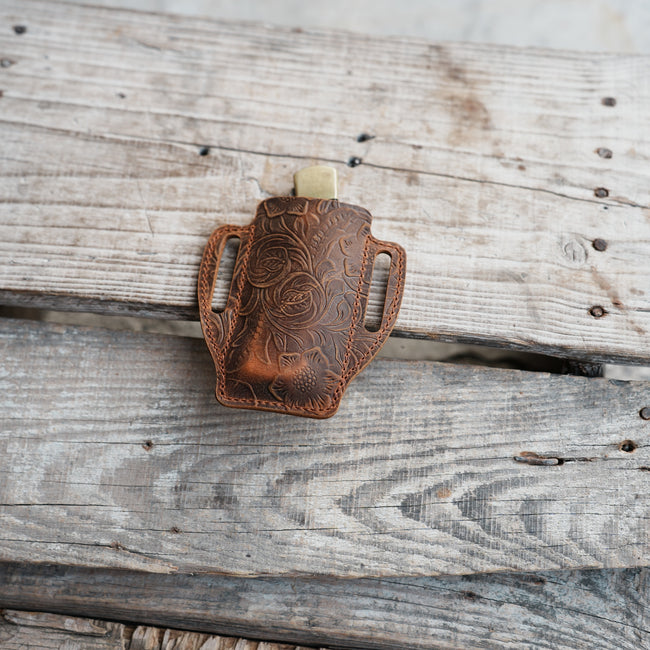 Leather Sheath Folding Knife  for 4 - 5  inch Knives Pocket , Leather Knives Holder, Leather Holster, EDC Leather for buck 110 Pouch Main Image