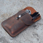 Leather EDC Pocket Slip, Army Knife Sleeve & Pen Holder for Everyday Carry, Camping Accessories