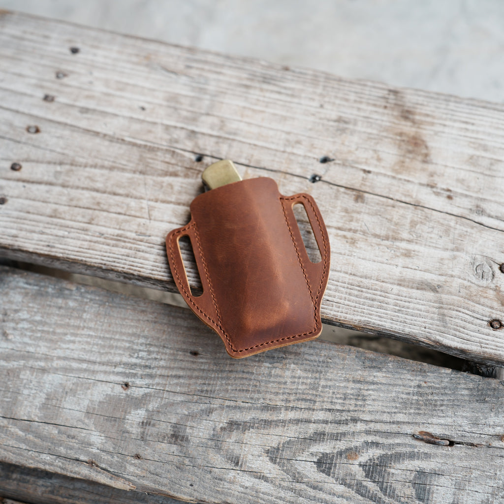 Leather Sheath Folding Knife  for 4 - 5  inch Knives Pocket , Leather Knives Holder, Leather Holster, EDC Leather for buck 110 Pouch