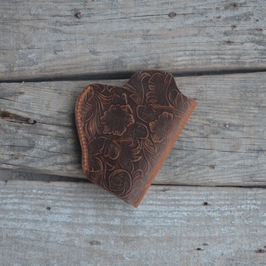 Genuine Leather Gun Holster Handmade Hunting IWB Holster Bag , USP/P8 Pocket Holster Springfield Hellcat and Shield flower brown