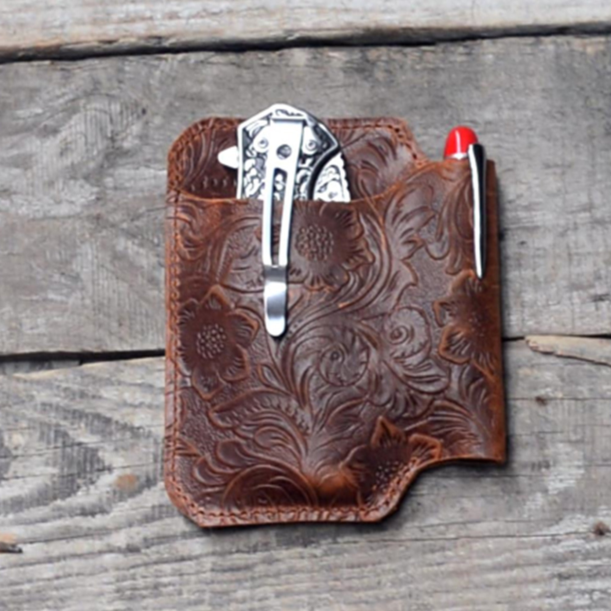 Genuine Leather Multitool Belt Sheath Organizer, EDC Belt Holder Flashlight Holder, Pen Holder , Knives Sheath Holster leatherman wave plus