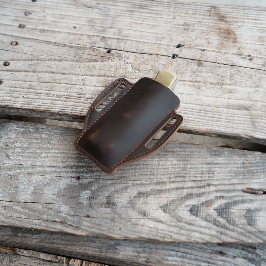 Leather Sheath Folding Knife  for 4 - 5  inch Knives Pocket , Leather Knives Holder, Leather Holster, EDC Leather for buck 110 Pouch