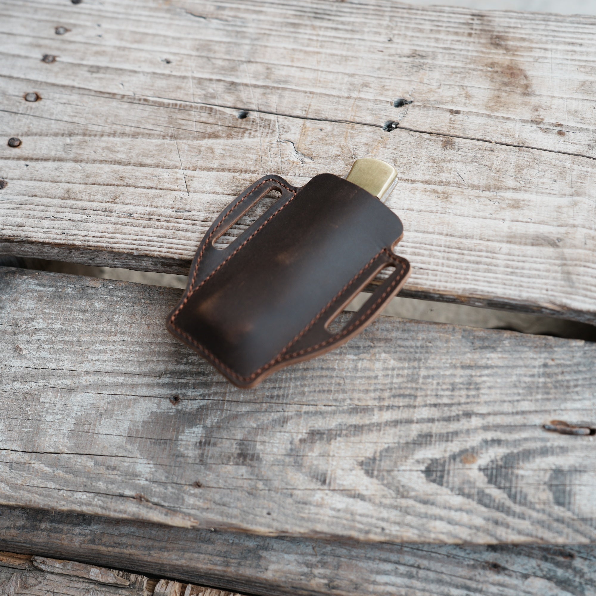 Leather Sheath Folding Knife  for 4 - 5  inch Knives Pocket , Leather Knives Holder, Leather Holster, EDC Leather for buck 110 Pouch