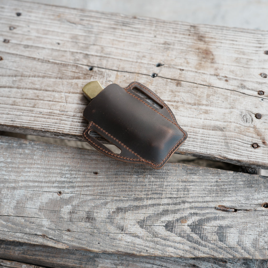 Leather Sheath Folding Knife  for 4 - 5  inch Knives Pocket , Leather Knives Holder, Leather Holster, EDC Leather for buck 110 Pouch