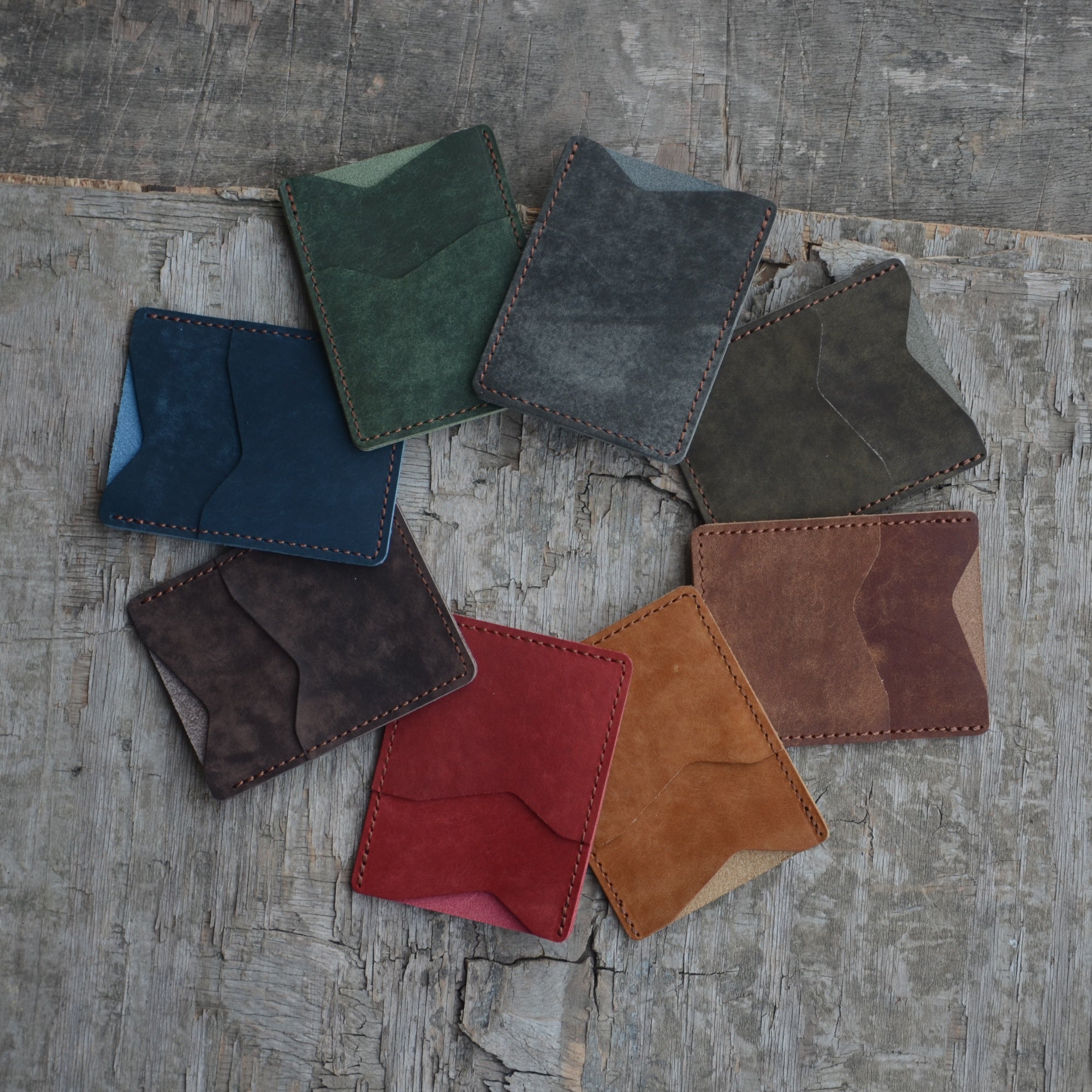 personalized Slim Genuine Leather Card Holder , Men's Minimalist Card Holder Distressed Leather Wallet  Leather Card Holder for him