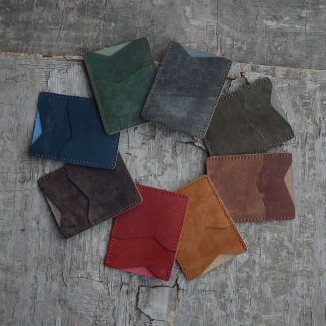 personalized Slim Genuine Leather Card Holder , Men's Minimalist Card Holder Distressed Leather Wallet  Leather Card Holder for him Hover Image